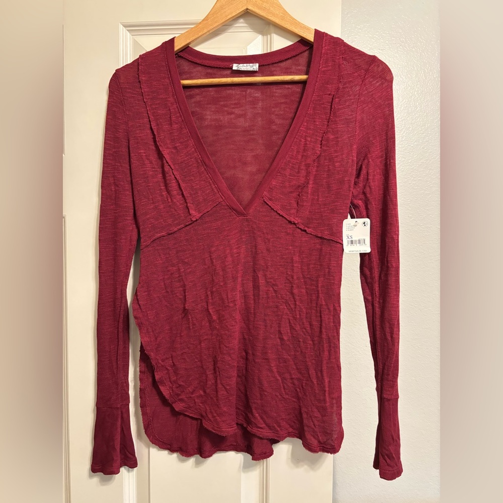 NWT Intimately Free People Layering V Neck Long Sleeve